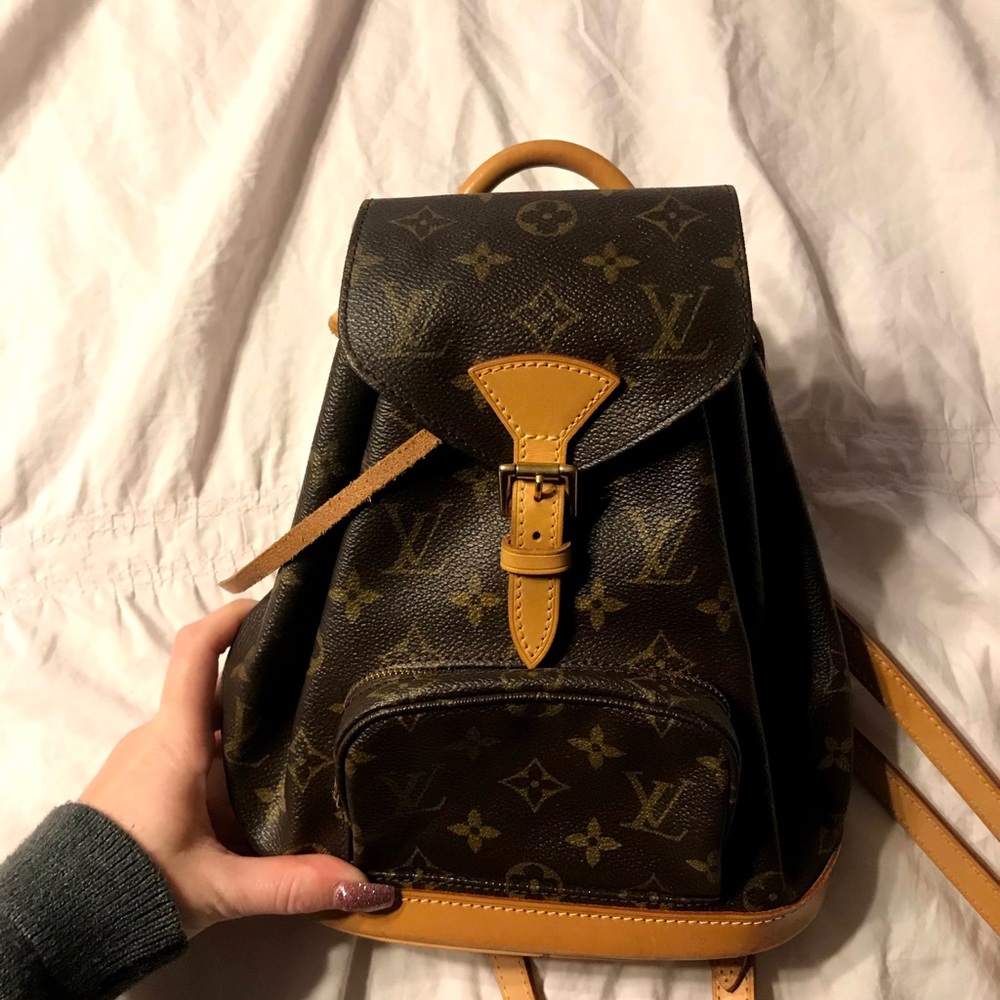 Montsouris 90’s Vintage LV Monogram Mini Brown Coated Canvas Backpack.